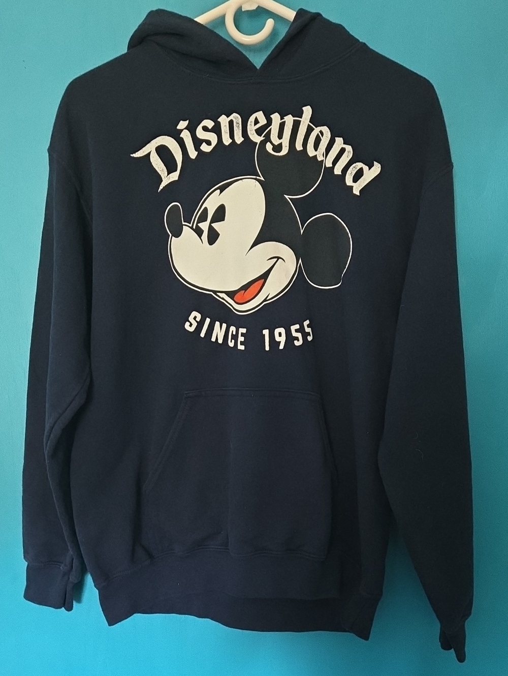 Disneyland Mickey Hoodie in Navy with White Graphic Size Medium Adult
